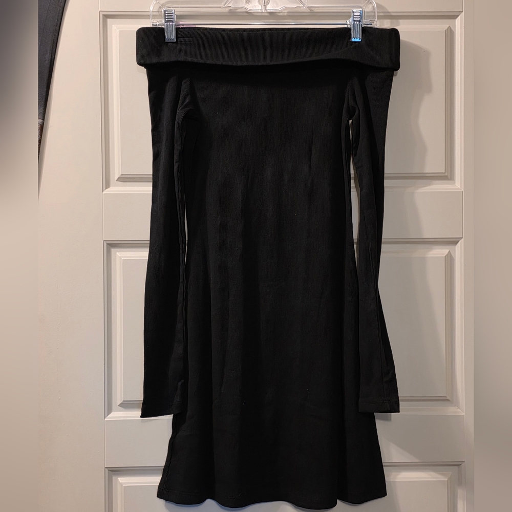 Black Long Sleeve Mini Bodycon Dress - Picture 4 of 4